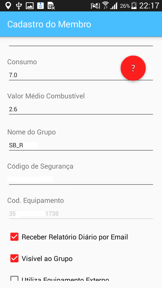 Cadastro do Membro