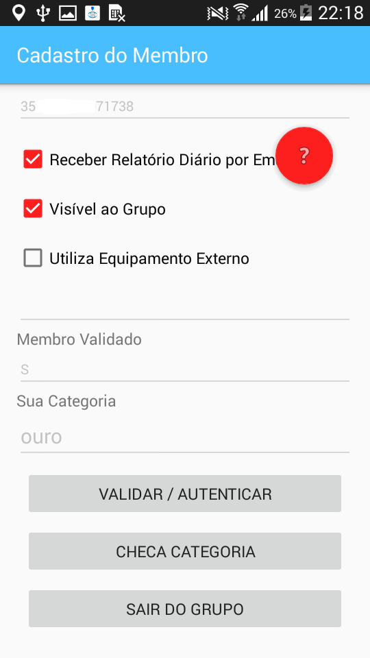 Cadastro do Membro